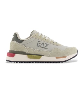 EA7 unisex. 7X000380_AF19175 Zapatillas de Piel Vintage beige (42), Plano, Cordones, Casual