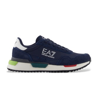 EA7 unisex. 7X000380_AF19175 Zapatillas de Piel Vintage marino (42), Plano, Cordones, Casual