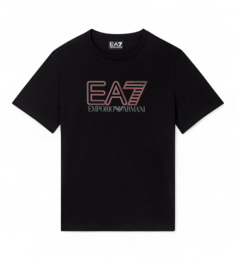 EA7 para niño. 7B000295_AF10375 Camiseta Visibility Boy negro (12Años= 154cm), Casual, Algodón, Manga corta, moda infantil