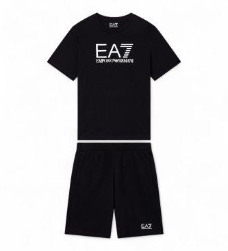 EA7 para niño. 7B000302_AF10375 Conjunto Visibility Boy Negro (14años= 164cm), Casual, Deportivo, Algodón, Sportswear, Multideporte, Manga l