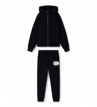 EA7 para niña. 7G000184_AF13135 Conjunto Visibility Girl Negro (12Años= 154cm), Casual, Deportivo, Algodón, Sportswear, Multideporte, Manga