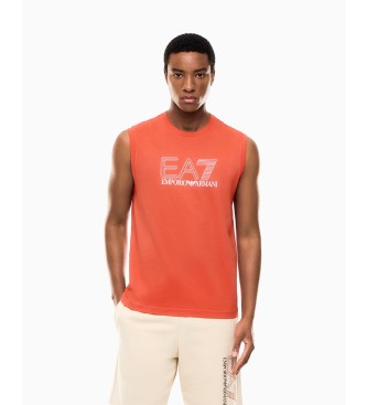EA7 för män. 7M001306_AF10375 Visibility T-Shirt M Röd (XS), Casual, Bomull, Ärmlös / Hängselbyxor
