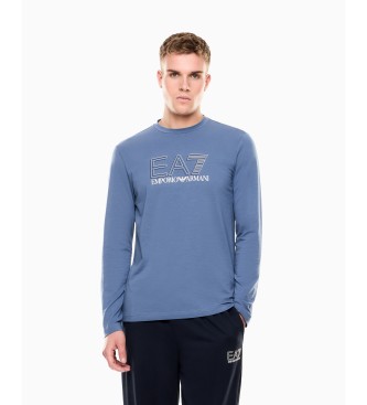 EA7 para hombre. 7M001310_AF10373 Camiseta Visibility azul (M), Deportivo, Algodón, Manga larga