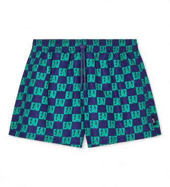 EA7 para hombre. 7M001677_AF21252 Bañador Water Sports verde, azul (XXL), Casual, Beachwear, Poliéster