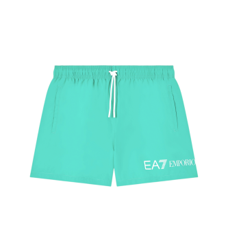 EA7 para hombre. 7M002000_AF13049 añador de largo medio con logotipo ASV verde (XXL), Beachwear, Poliéster