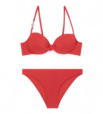 EA7 para mujer. 7W000291_AF20663 Bañador Bikini Water Sports rojo (L), Casual, Beachwear, Poliamida
