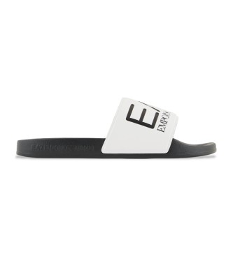 EA7 unisex. 7X000108_AF15118 Flipflops Maxilogo vit, svart (39), Karta, Ingen, Strandkläder