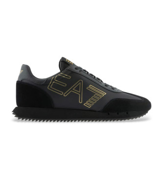 EA7 para hombre. 7X000541_AF18609 Zapatillas logotipo negro (42), Plano, Cordones, Casual