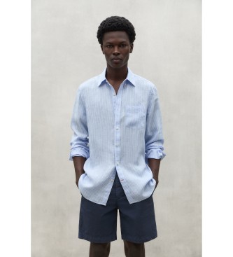 ECOALF para hombre. MCMGASRADANS0725S24-836 Camisa Adan azul (L), Casual, Lino, Manga larga