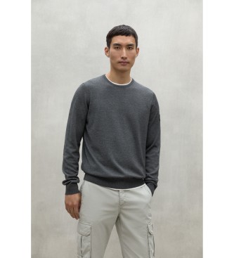 ECOALF para hombre. MCMGAKNBAYON0666W24-339 Jersey Bayona gris (M), Casual, Sostenible, Lana reciclada