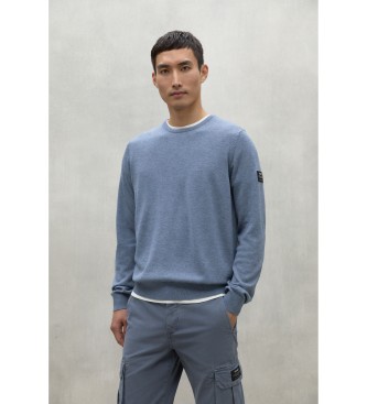 ECOALF para hombre. MCMGAKNBAYON0666W24-391 Jersey Bayona azul (L), Casual, Sostenible, Lana reciclada