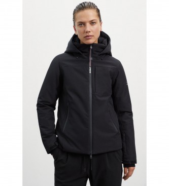 ECOALFvoor vrouwen. GAJKAKTUA0016WW23-319 Jas AKTUA zwart (L), Casual, Lange mouwen, Gerecycled polyester, Duurzaam