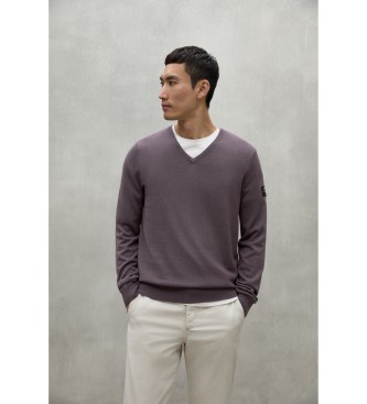 ECOALF para hombre. MCMGAKNFERRO0666W24-064 Jersey Ferro lila (S), Casual, Sostenible, Lana reciclada