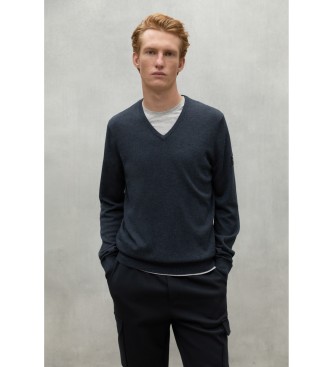 ECOALF para hombre. MCMGAKNFERRO0666W24-338 Jersey Ferro gris oscuro (S), Casual, Sostenible, Lana reciclada
