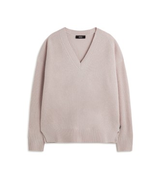 ECOALF para mujer. MCWGAKNAZALE0632W24-097 Jersey Azalea beige (XS), Casual, Manga larga, Nude, Sostenible, Lana reciclada