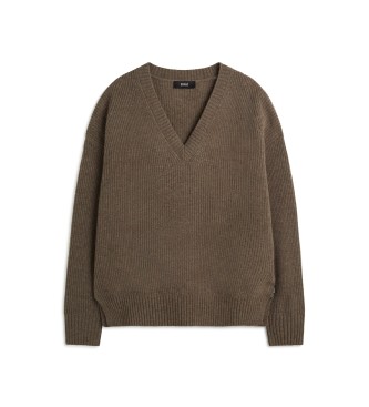 ECOALF para mujer. MCWGAKNAZALE0632W24-378 Jersey Azalea marrón (M), Casual, Manga larga, Sostenible, Lana reciclada