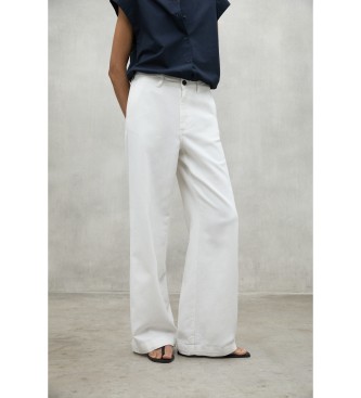 ECOALFvoor vrouwen. MCWGAPAVALLS0186S25-000 Valls broek wit (42), Casual, Katoen, Duurzaam