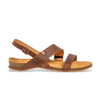 El Naturalista para mujer. 258041156005_012 Sandalias de Piel N5804 Panglao marrón (40), Plano, Hebilla, Casual