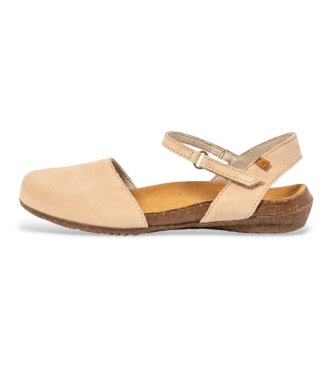 El Naturalista para mujer. 2N4124ZZ0005_020 Sandalias de Piel N412 Wakataua beige (40), Plano, Hebilla, Casual