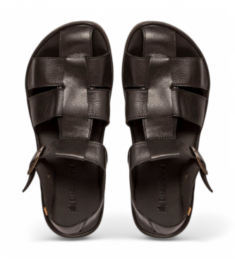 El Naturalistaunisex. 256811101005_001 Leren sandalen N5681 Bare zwart (46), Leer, Plat, Gesp, Casual