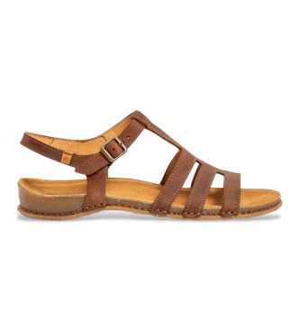 El Naturalista para mujer. 258031156005_012 Sandalias de Piel N5803 Panglao marrón (38), Plano, Hebilla, Casual