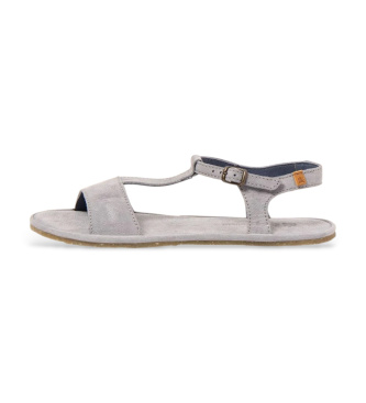 Para mujer. 256861150005_0B0 Sandalias de Piel N5686 Satya grisáceo (36), Plano, Hebilla, Casual