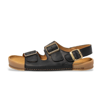 El Naturalistaunisex. 260011101005_001 N6001 Arizona Leren Sandalen zwart (44), Leer, Plat, Gesp, Casual
