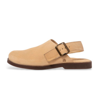El Naturalista para mujer. 2587111ZZ005_020 Zuecos de piel N5871 crema (39), Beige, Plano, Hebilla, Casual