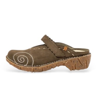 El Naturalista para mujer. 2NG963FE9605_0G3 Zuecos de Piel Ng96 Yggdrasil verde (36), 3 a 5cm, Velcro, Casual