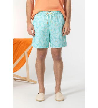 El Pulpo para hombre. 11090226420 Bañador Hojas turquesa (M), Beachwear, Poliamida