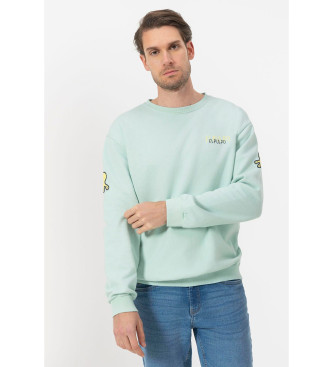El Pulpo para hombre. 11030127500 Sudadera Logo Triple azul (S), Casual, Algodón