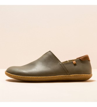 EL NATURALISTA. Zapatillas de piel Natural Grain Kaki El Viajero verde