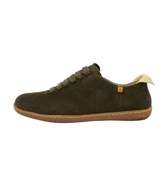 Imagen El Naturalista unisex. 2N2968220005_0G3 Zapatillas de Piel N296 El Viajero verde (39), Plano, Cordones, Casual