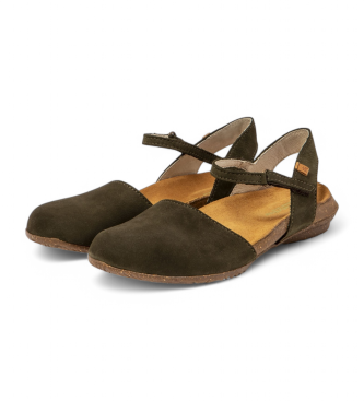 El Naturalista para mujer. 2N4123220005_0G3 Sandalias de piel N412 Wakataua verde 2