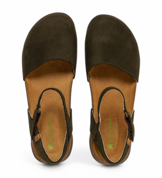 El Naturalista para mujer. 2N4123220005_0G3 Sandalias de piel N412 Wakataua verde 3