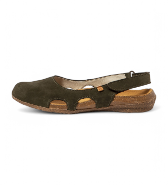 El Naturalista para mujer. 2N4133220005_0G3 Sandalias de Piel N413 Wakataua negro (39), Plano, Velcro, Casual