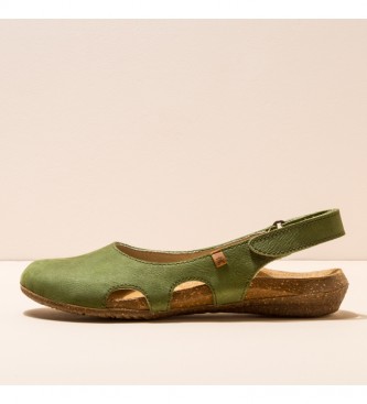 EL NATURALISTA para mujer. Sandalias de piel N413 Wakataua verde