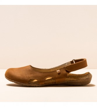 El Naturalista para mujer. 2N4132ND0005_023 Sandalias de Piel N413 Wakataua marrón (36), Plano, Velcro, Casual