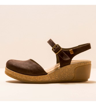 EL NATURALISTA para mujer. Sandalias de piel Pleasant Brown Leaves ma