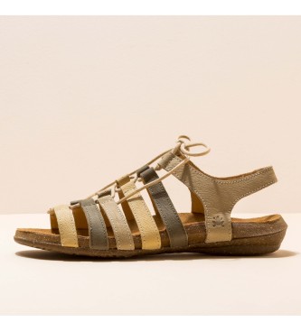 EL NATURALISTA para mujer. Sandalias de piel Pleasant Liquen Mixed Wak