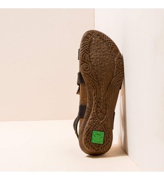 El Naturalista para mujer. 250791101005_001 Sandalias de piel Pleasant Black Wakataua negro 3