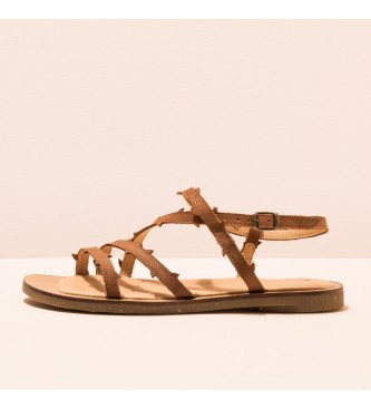 EL NATURALISTA para mujer. Sandalias de piel Pleasant Wood Tulip camel
