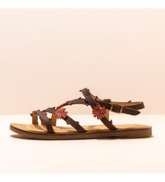 EL NATURALISTA para mujer. Sandalias de piel Pleasant Brown Tulip marr
