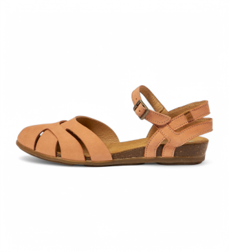 El Naturalista para mujer. 2520712M9005_M17 Sandalias de piel N5207 Stella coral (42), Plano, Hebilla, Casual