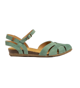 El Naturalistavoor vrouwen. 2520711IO005_0B0 Leren sandalen N5207 groen (37), Leer, Plat, Gesp, Casual