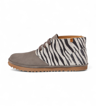 El Naturalista para mujer. 25374P1F1005_ESP Botines de piel N5374P Wulf cebra (38), Plano, Cordones, Casual, Animal print