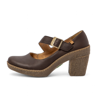 El Naturalista para mujer. 254331112005_012 Zapatos de tacón de piel N5433 marrón (40), 5 a 8cm, Hebilla, Casual