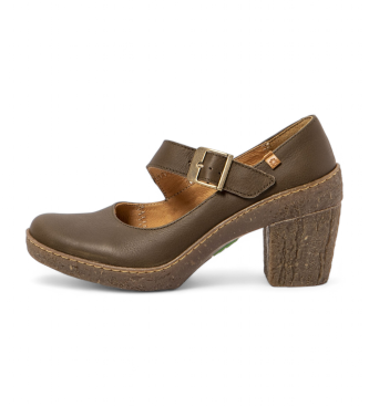 Zapatos de tacón de piel N5433 verde (42), 5 a 8cm, Hebilla, Casual, El Naturalista outlet 2024.