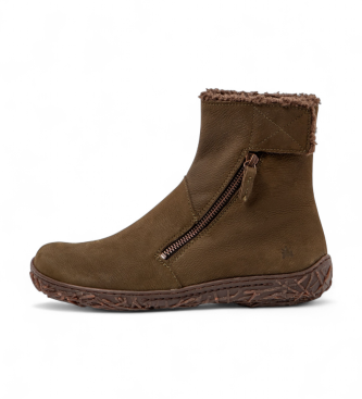 El Naturalista Para Mujer. 2545711FE005_0G3 Botines De Piel 54571 Pleasant Forest Verde (39), MarróN, Plano, Cremallera, Casual-image