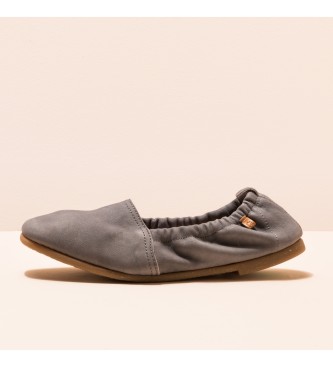 EL NATURALISTA para mujer. Bailarinas de piel Nobuck-W Blue Fog CrochÃ
